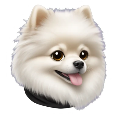 White pomeranian with black scarf  sticker
