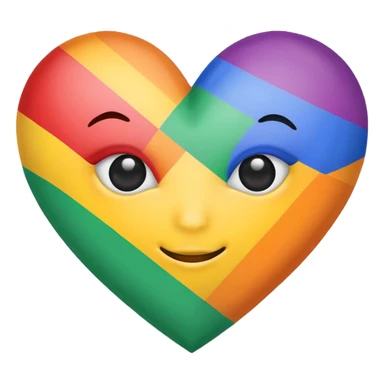 Heart eye emoji with pride flags instead of the hearts sticker