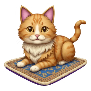 cat suffer on flying carpet sticker