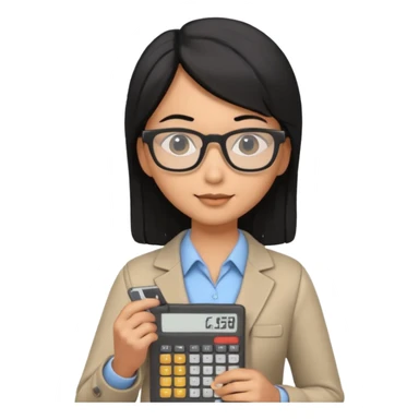 insurer audit person with a calculator 3d render sticker