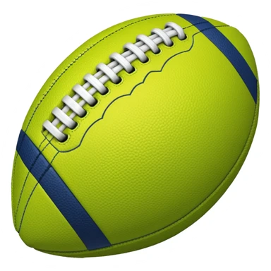lime green colored american football with navy-blue stitching and gray stripes sticker