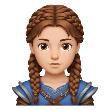 Girl viking brown hair sticker