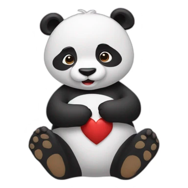 À panda forming a heart with his hands sticker