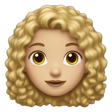 caucasian girl with dark curly hair sticker