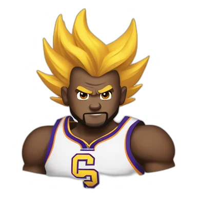 Lebron james as a super saiyan sticker