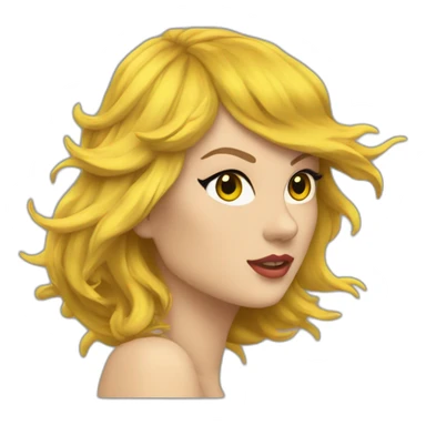 Taylor swift avec une robe jaune et les cheveux dans le vent sticker