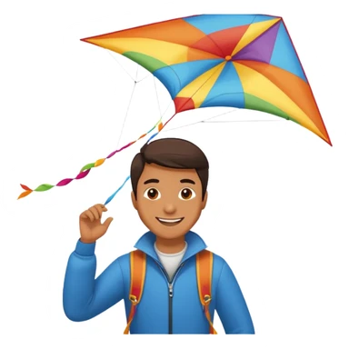 man with kite,Kite Flyers, big kite. sticker