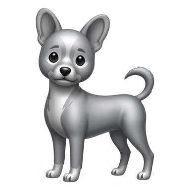 gray metal painted dog sticker