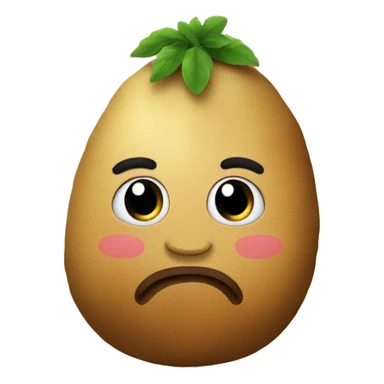 a cute potato with a face wearing a christmas sweater sticker