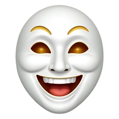 comedy mask with exaggerated laughing expression sticker