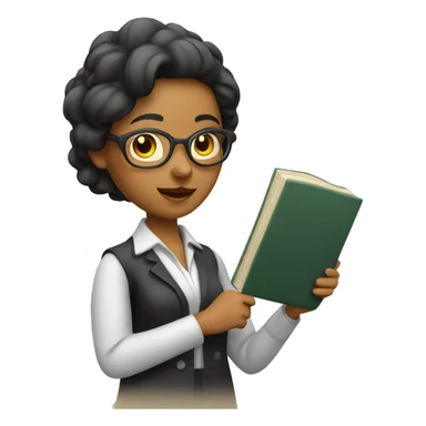 Teacher woman with a book and a pointer  sticker