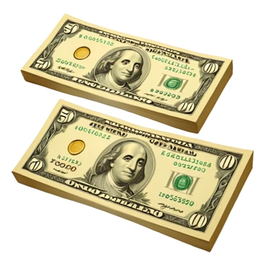 Una miniatura fotorrealista de un billete de cien dólares enrollado elegantemente con un hilo de oro brillante y un pequeño acento de hoja de salvia. Fondo terracota. Estilo: lujo financiero y orgánico sticker