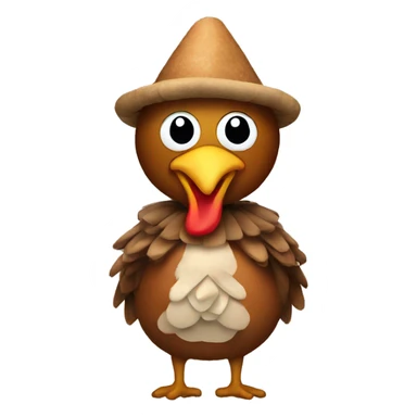 Emoji in a turkey costume sticker