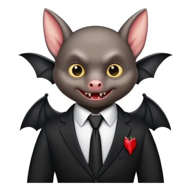 Vampire bat wearing suit sticker