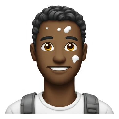 Man with milk splotches on face sticker