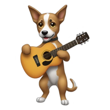 Perro tocando guitarra sticker