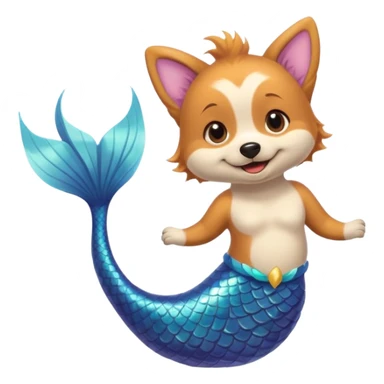 Dog with mermaid tail sticker