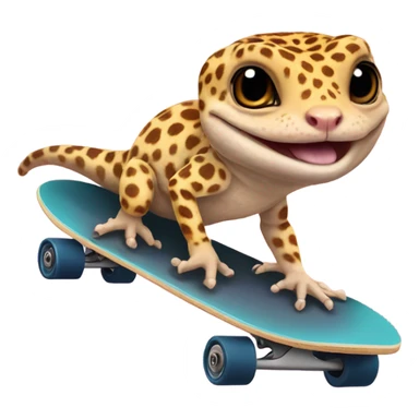 Leopard gecko riding a skateboard   sticker
