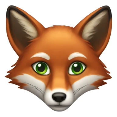 Green-eyed red fox sticker