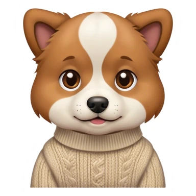 Dog wearing a sweater sticker