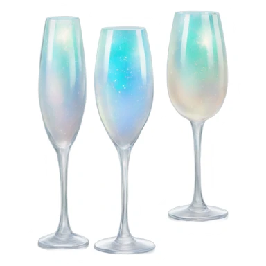 opal crystal gemstone champagne glass  sticker