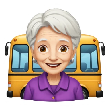 Une vieille dame folle descendant d’un bus  sticker