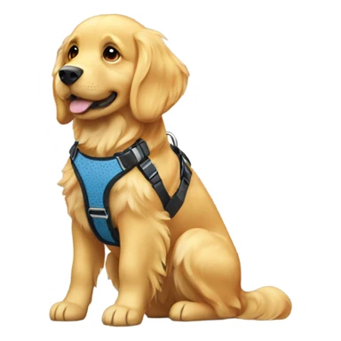 Golden retriever in bobble harness  sticker