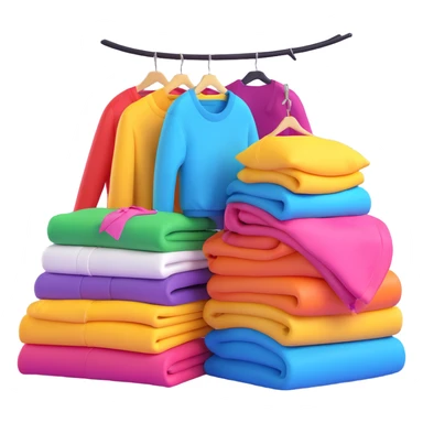 pile of fashionable clothes sticker