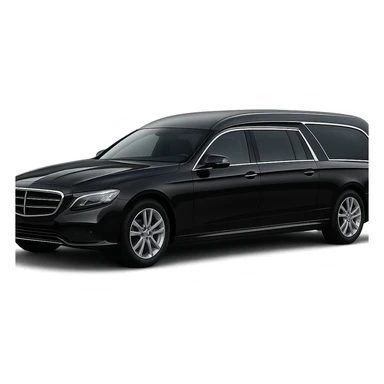 a cool hearse car, sleek and stylish, with dark tinted windows and chrome details sticker