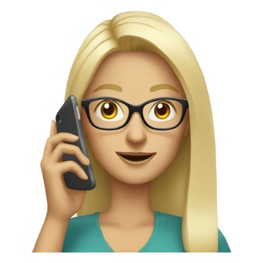 Blonde woman wearing glasses calling on cell phone sticker