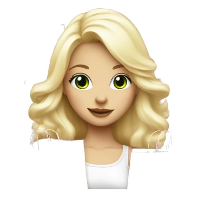 cute platinum blonde with green eyes surrounded by pink shopping bags sticker