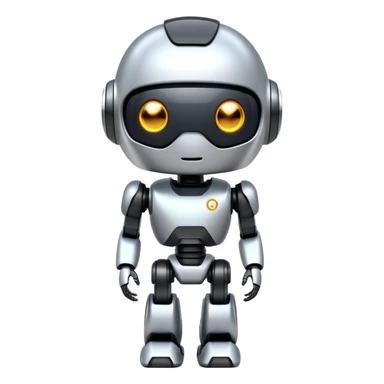futuristic AI agent robot with digital features sticker