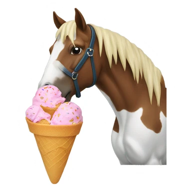 Horse eating ice cream sticker