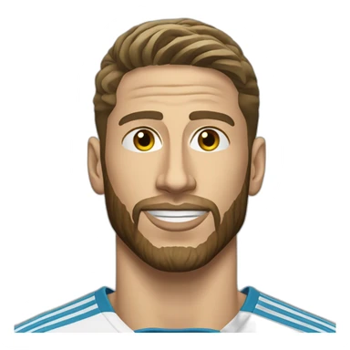 Sergio ramos portrait realistic football player sticker