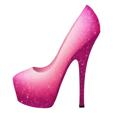 Pink ombre 9in high heels with glitter sticker
