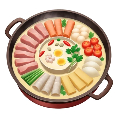 Traditional Chinese hotpot with soft pastel colors sticker