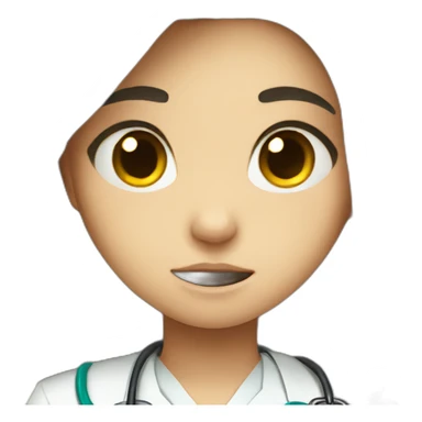 crying doctor girl with dark hair sticker
