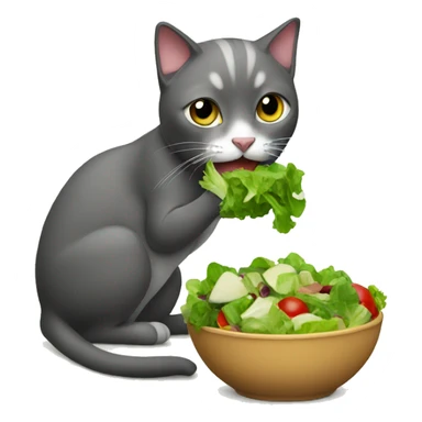 cat eating salad sticker
