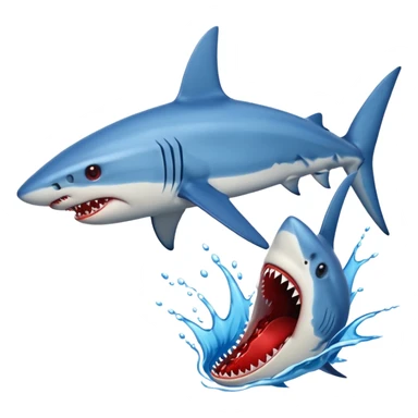 blue Shark attack efferct with blood sticker