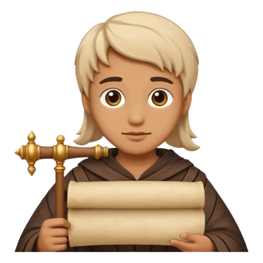 person with old scroll judgment emoji style sticker