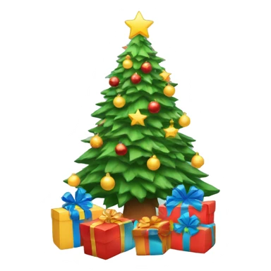 christmas tree with presents beneath  sticker
