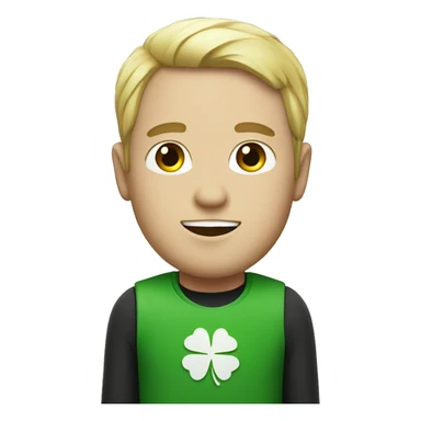 white man with four leaf clover sticker