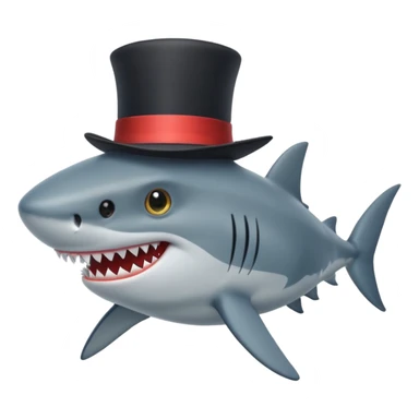 shark with a black top hat sticker