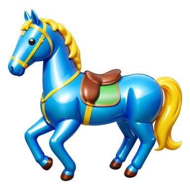   jeff koons style inflatable vinyl horse  sticker