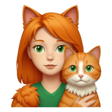 person with cat on their shoulder sticker