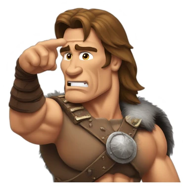 Conan the barbarian Arnold Schwarzenegger salute sticker