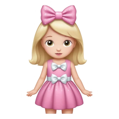 baby Pink also white bow with sparkles  sticker