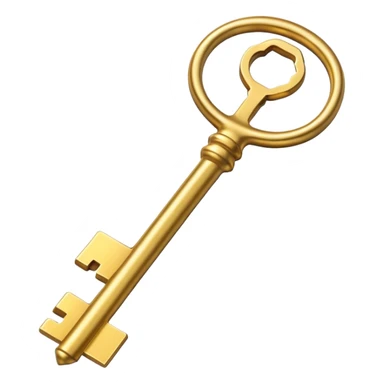 smooth golden key sticker
