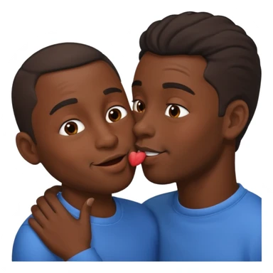 black guy kiss sticker