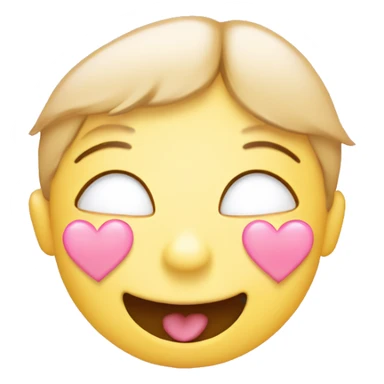 blushing smiley with baby pink hearts sticker